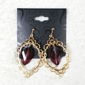 GNW Drop Dangle Earrings Purple Boho Moroccan NEW